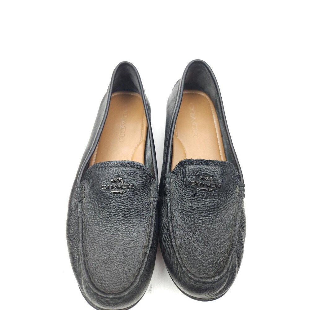 Coach Womens Mary Lock Up Driving Loafers Size 6 B Black Pebbled Grain Leather - Picture 6 of 11
